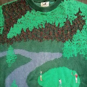 Vintage Winona Knits Golf AOP Crewneck Sweater